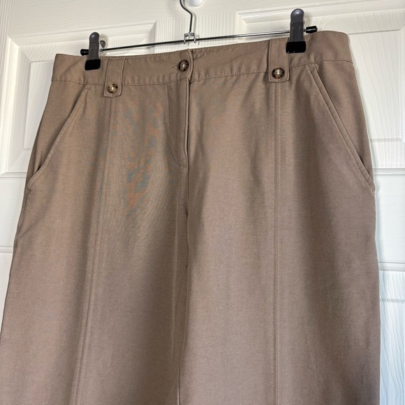 L.L. Bean Trail Hiking Pants Women's 8P Petite Nylon Tan Straight Leg Pockets - Picture 4 of 11